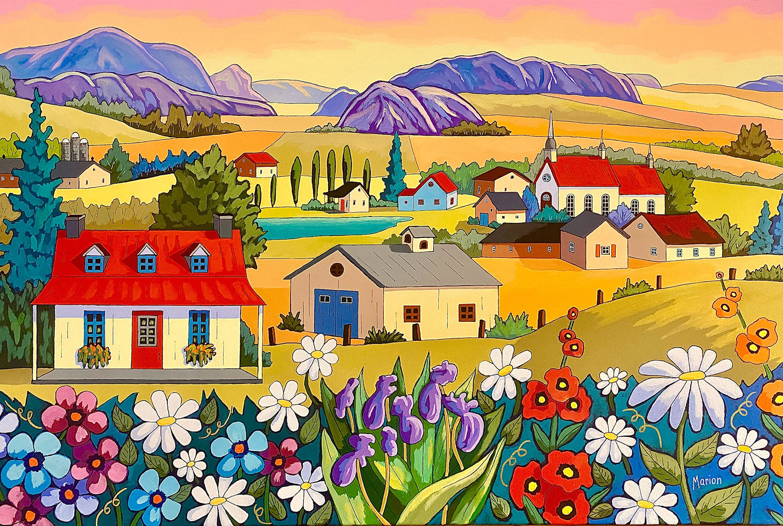 Landscape “Summer Poetry” by Louise Marion – acrylic on canvas.