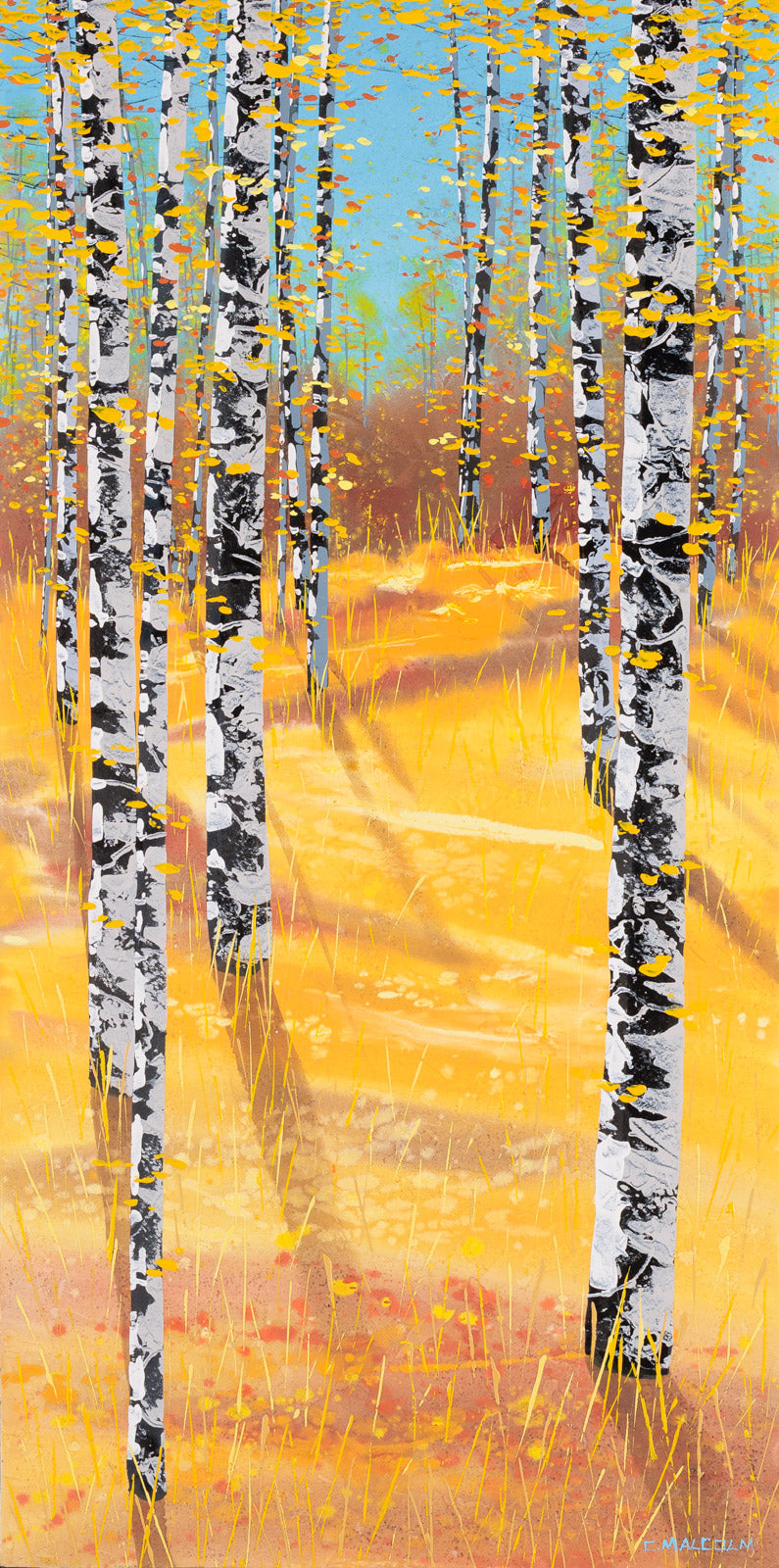 Landscape “Treescape 00825” by Carole Malcolm – acrylic on canvas.