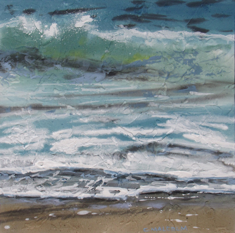 Seascape & Water “Shoreline Study 06520” by Carole Malcolm – acrylic on canvas.