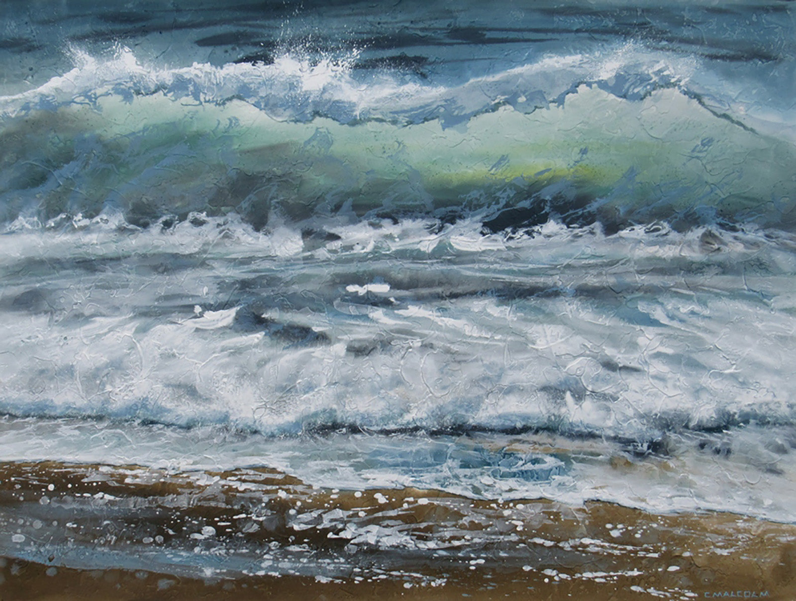 Seascape & Water “Shoreline Study 15521” by Carole Malcolm – acrylic on canvas.