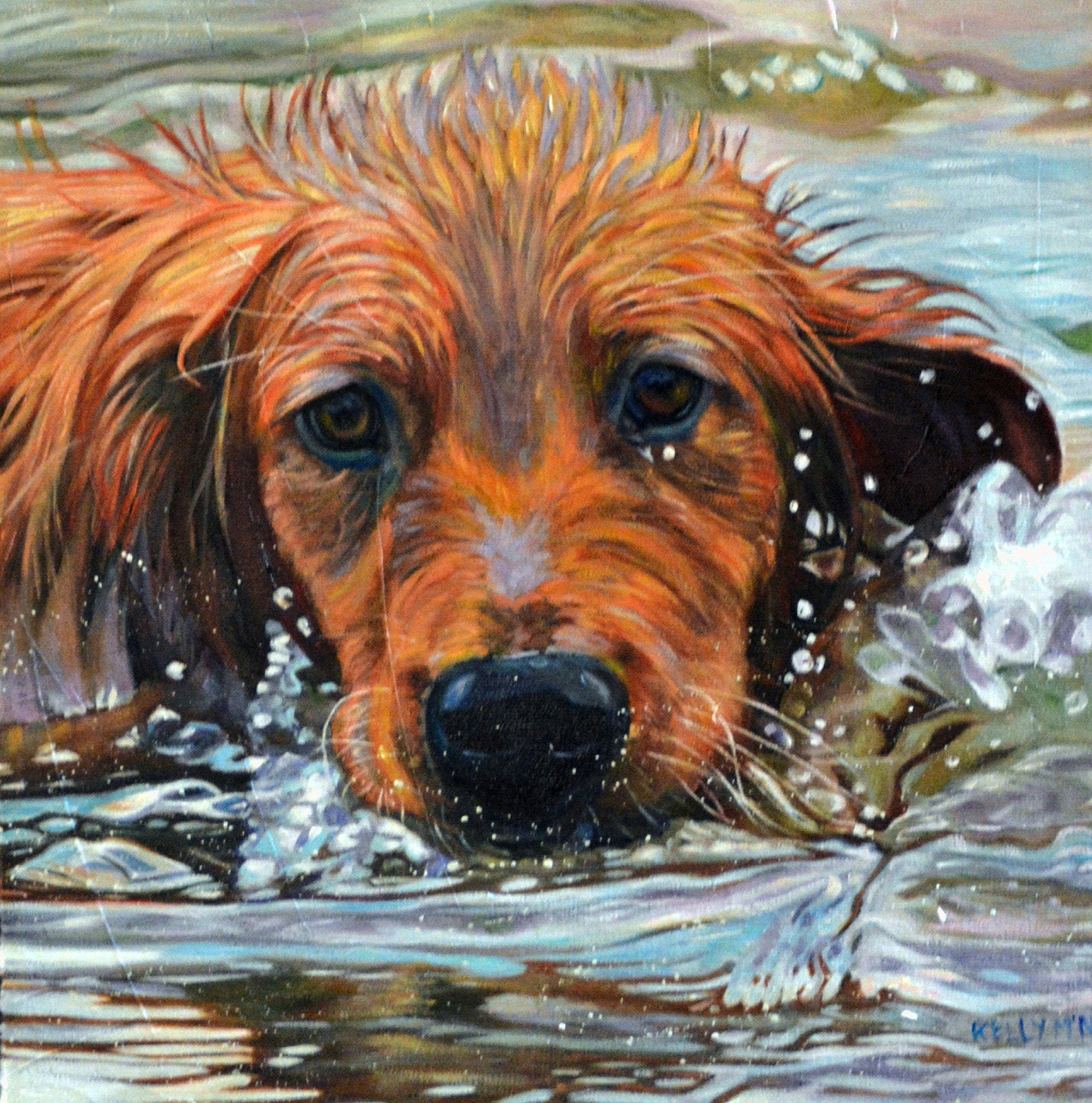 Animals “Joyful Companion” by Kelly McNeil – oil on canvas.