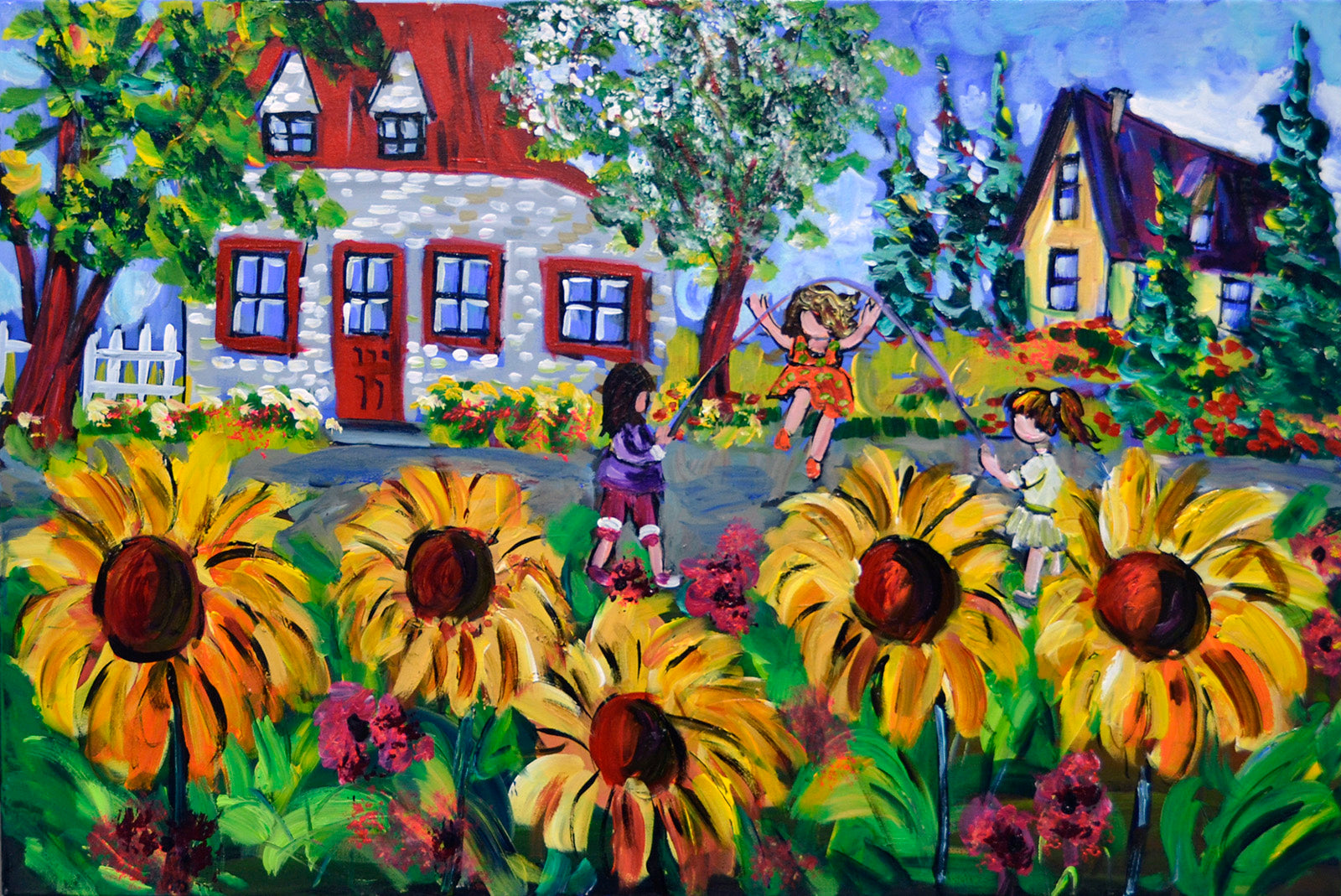 Children “Outdoor Playing” by Katerina Mertikas – acrylic on canvas.