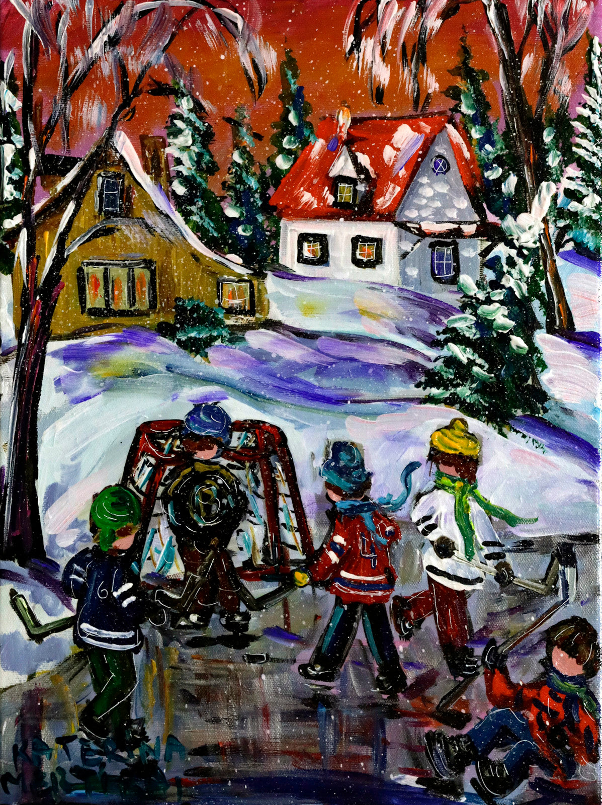Children “Hockey Boys” by Katerina Mertikas – acrylic on canvas.
