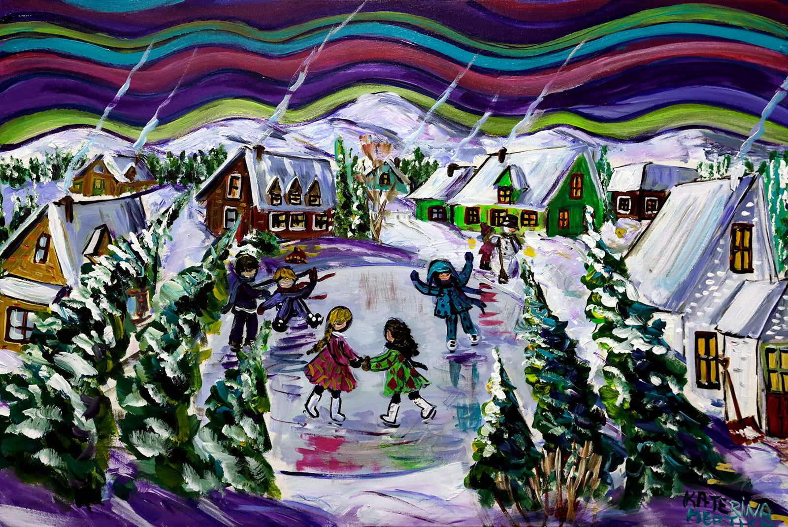 Children “Winter Allure” by Katerina Mertikas – acrylic on canvas.