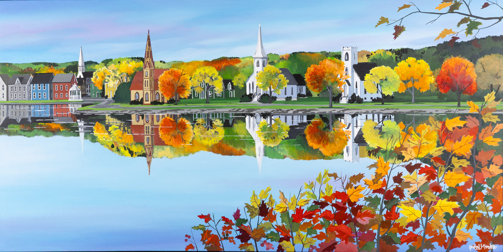 Seascape & Water “3 Sisters- Mahone Bay” by Andrew Meredith – acrylic on canvas.