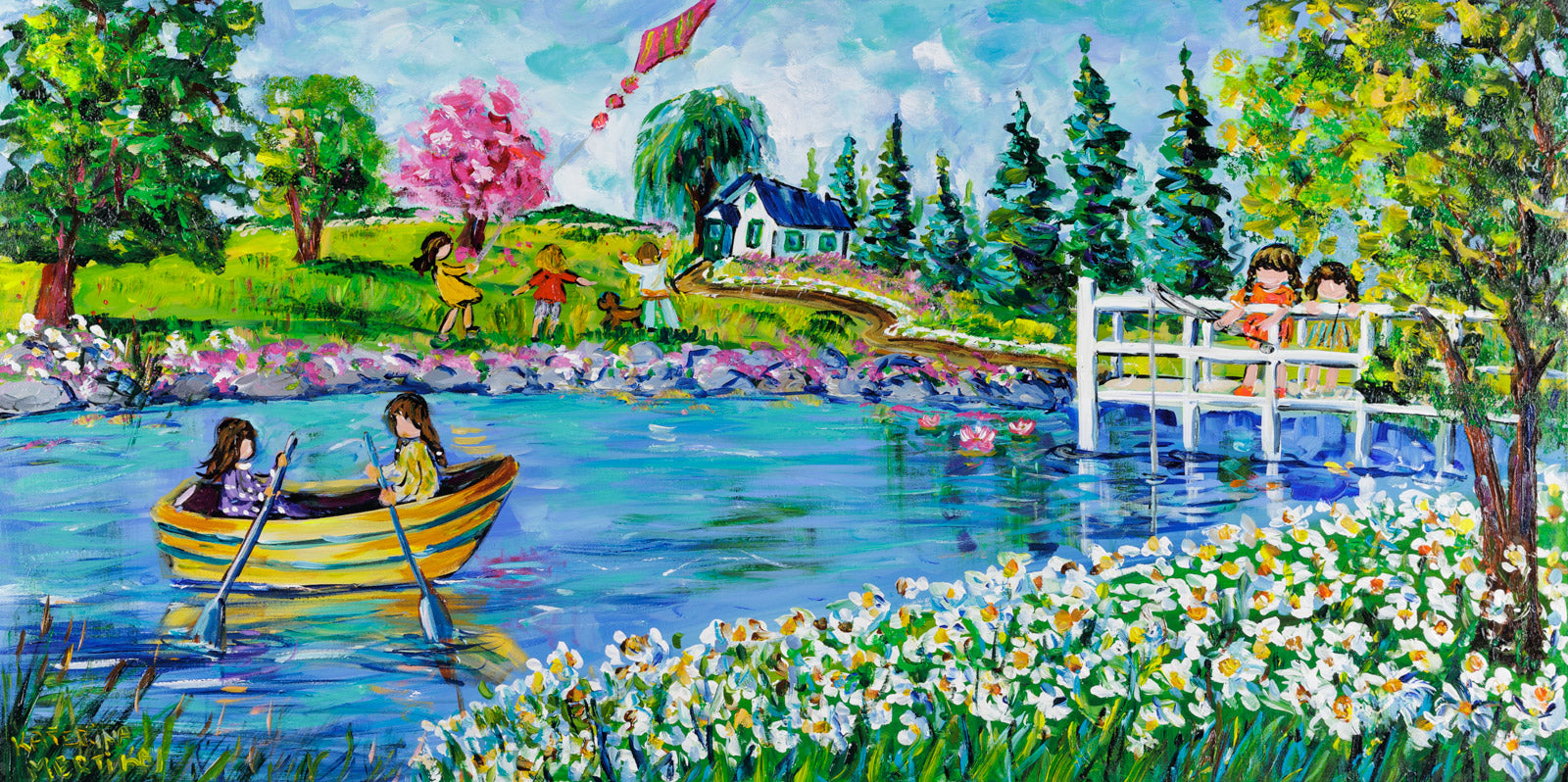 Children “Daisies All Around” by Katerina Mertikas – acrylic on canvas.