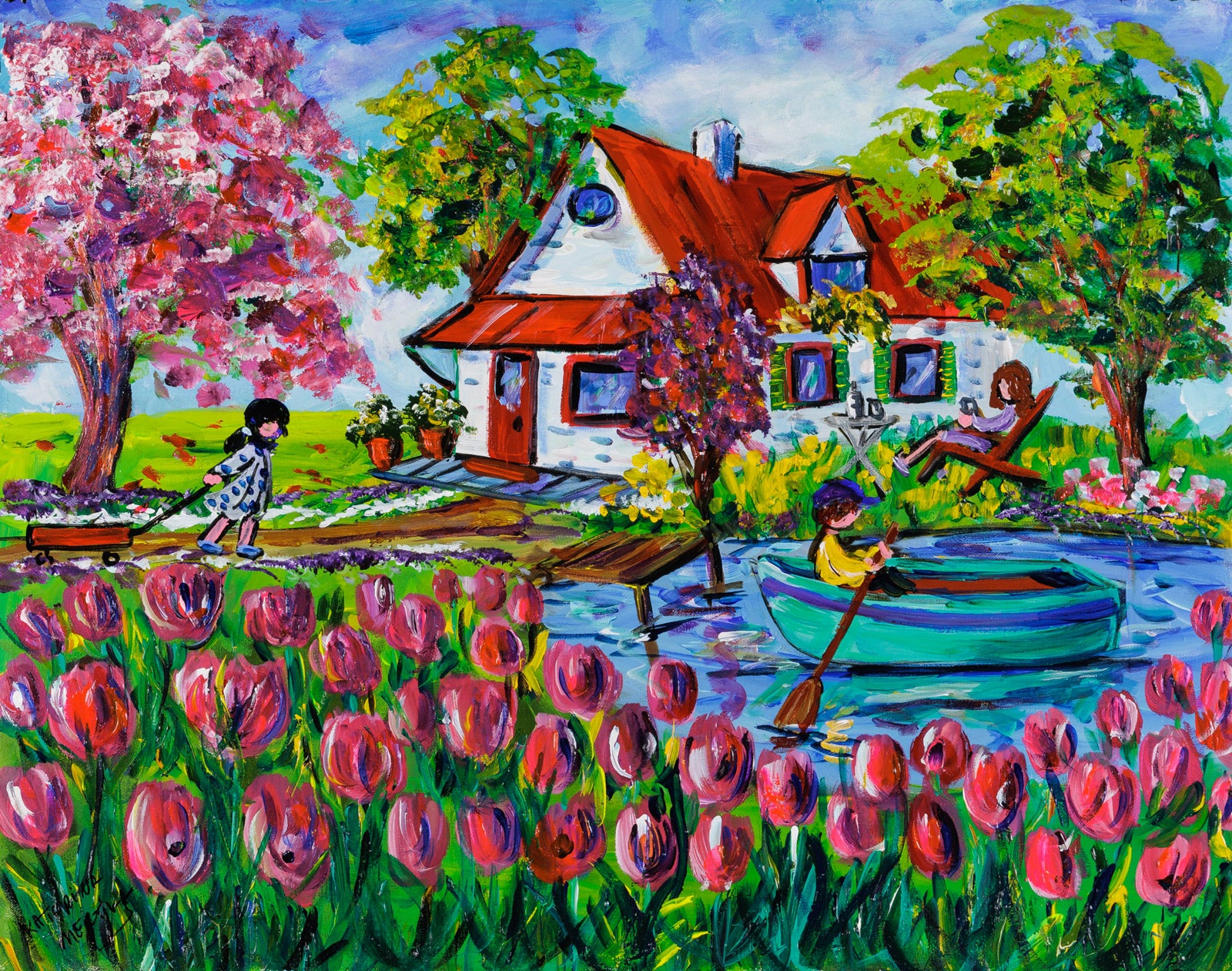 Children “A Small Lake” by Katerina Mertikas – acrylic on canvas.