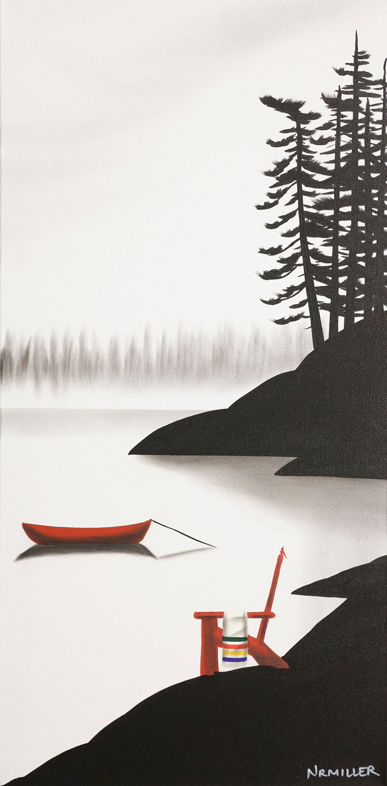 Landscape “Breathing In, Breathing Out” by Natasha Miller – acrylic & charcoal on canvas.