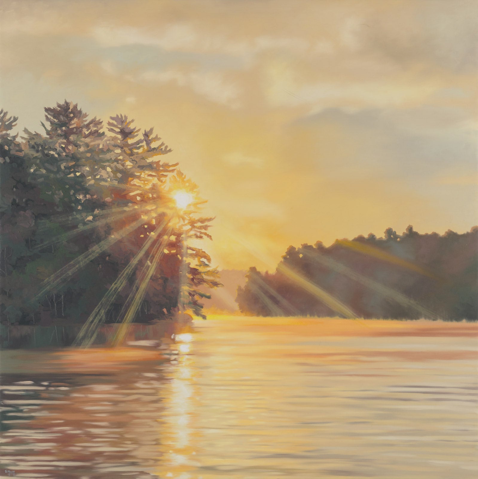 Landscape “Forever You & Me” by Sue Miller – mixed media on canvas.