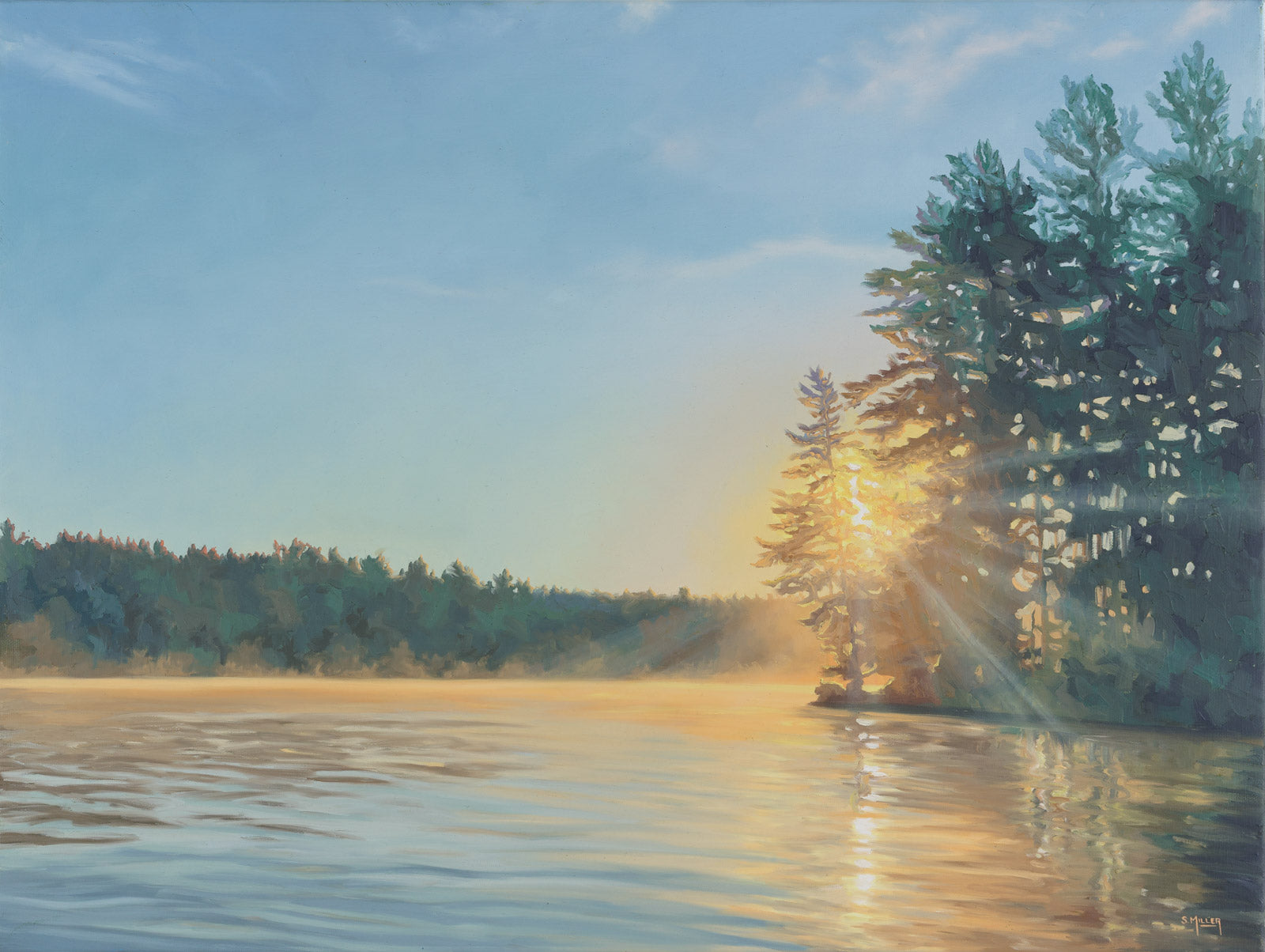 Landscape “New Light” by Sue Miller – mixed media on canvas.
