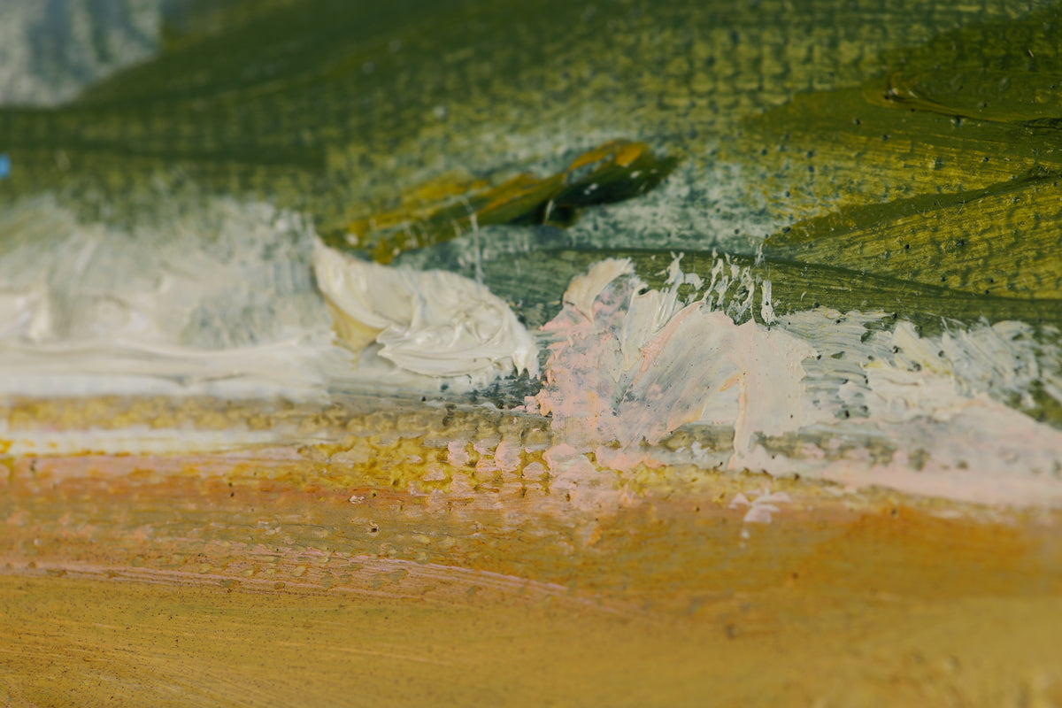 Martha Kokkinos, "Fields Of Quiet," detail view, oil on canvas