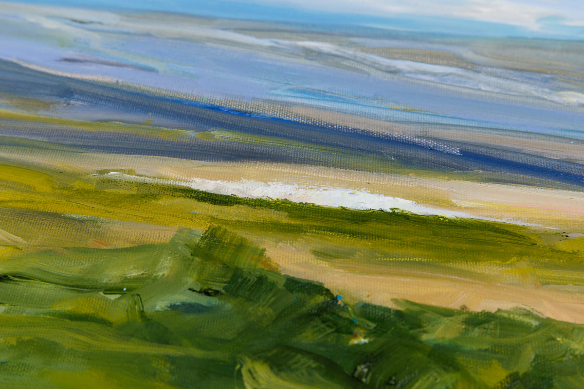 Martha Kokkinos, "Fields Of Quiet," detail view, oil on canvas
