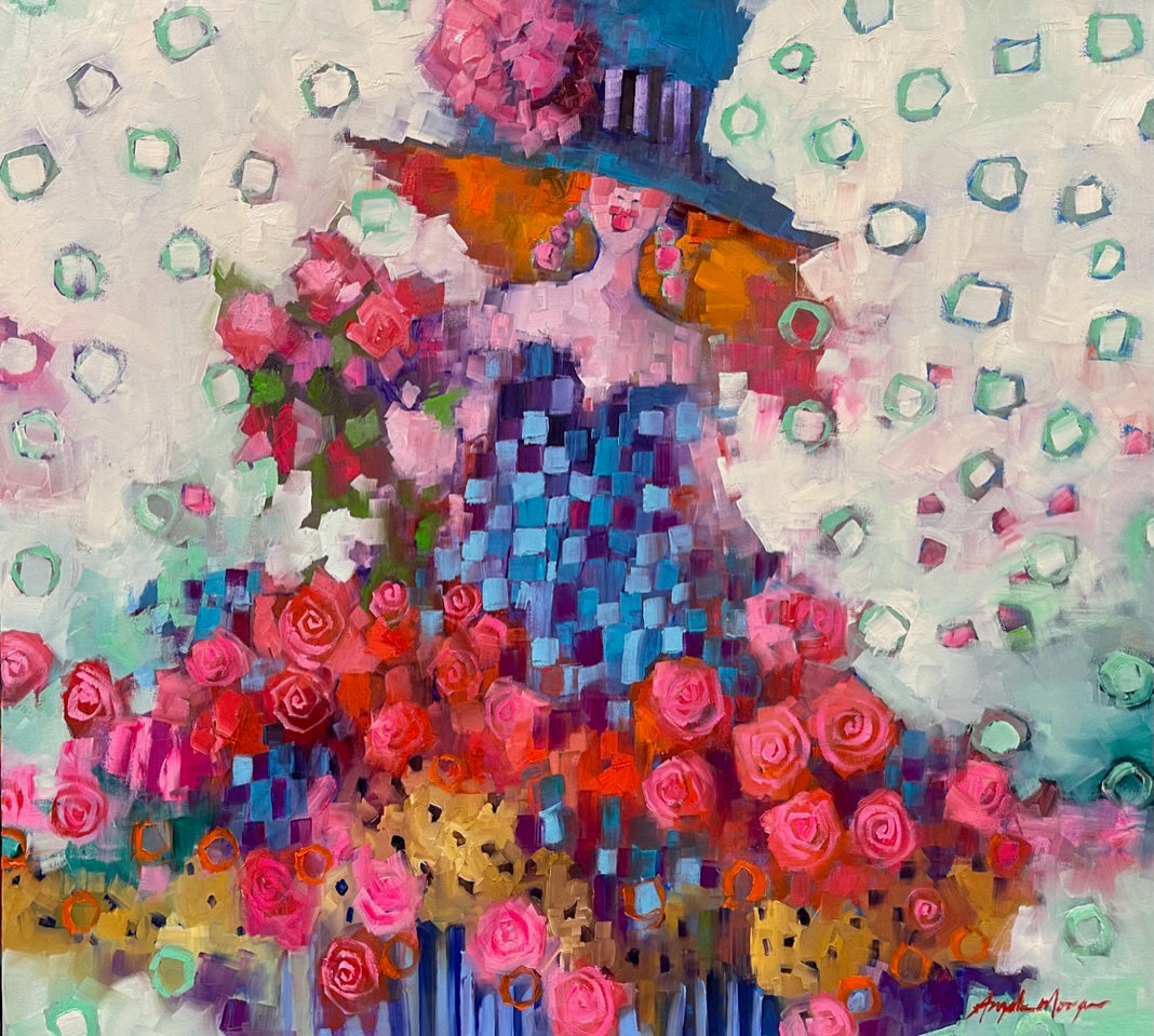 Figurative “All My Sundays Are Serendipitous” by Angela Morgan – oil on canvas.