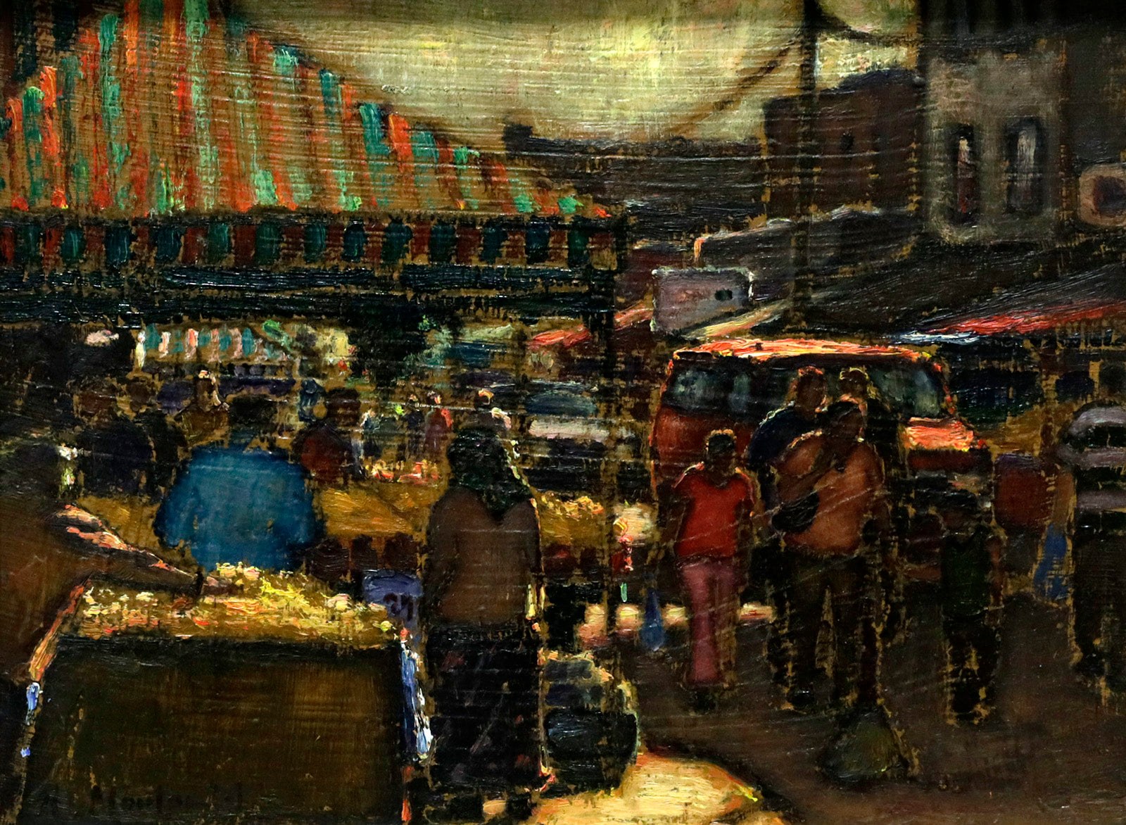Cityscape “Couleurs De Marcher” by Raphael Montpetit – oil on panel.