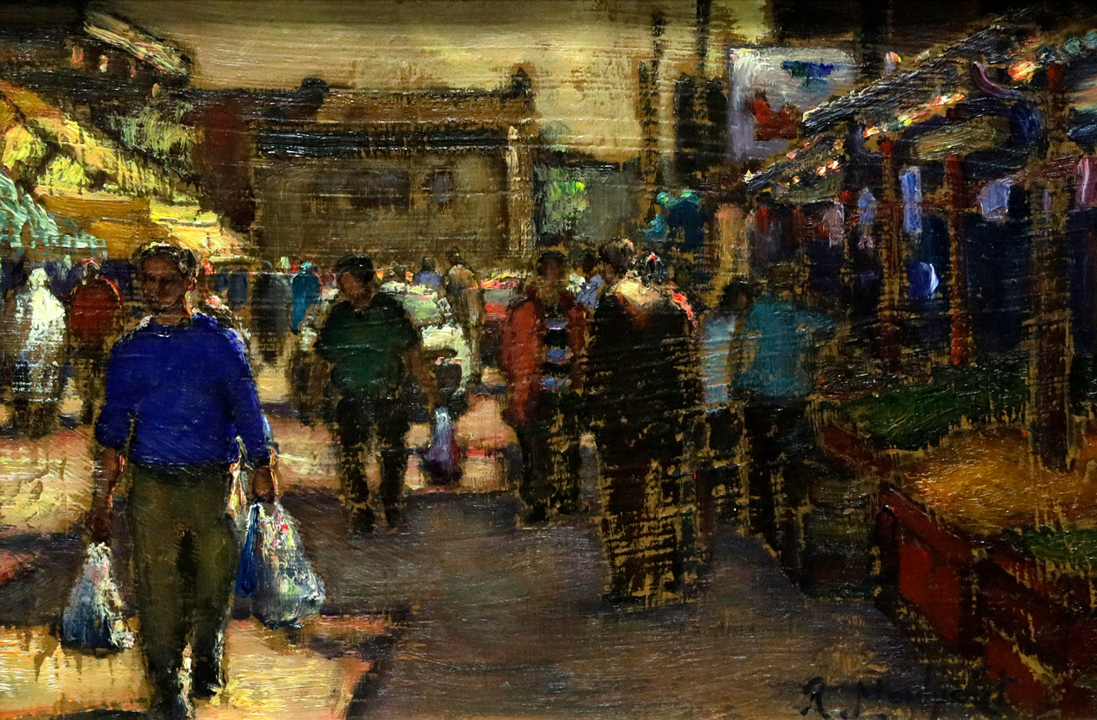 Cityscape “Vendredi Apres Midi” by Raphael Montpetit – oil on panel.