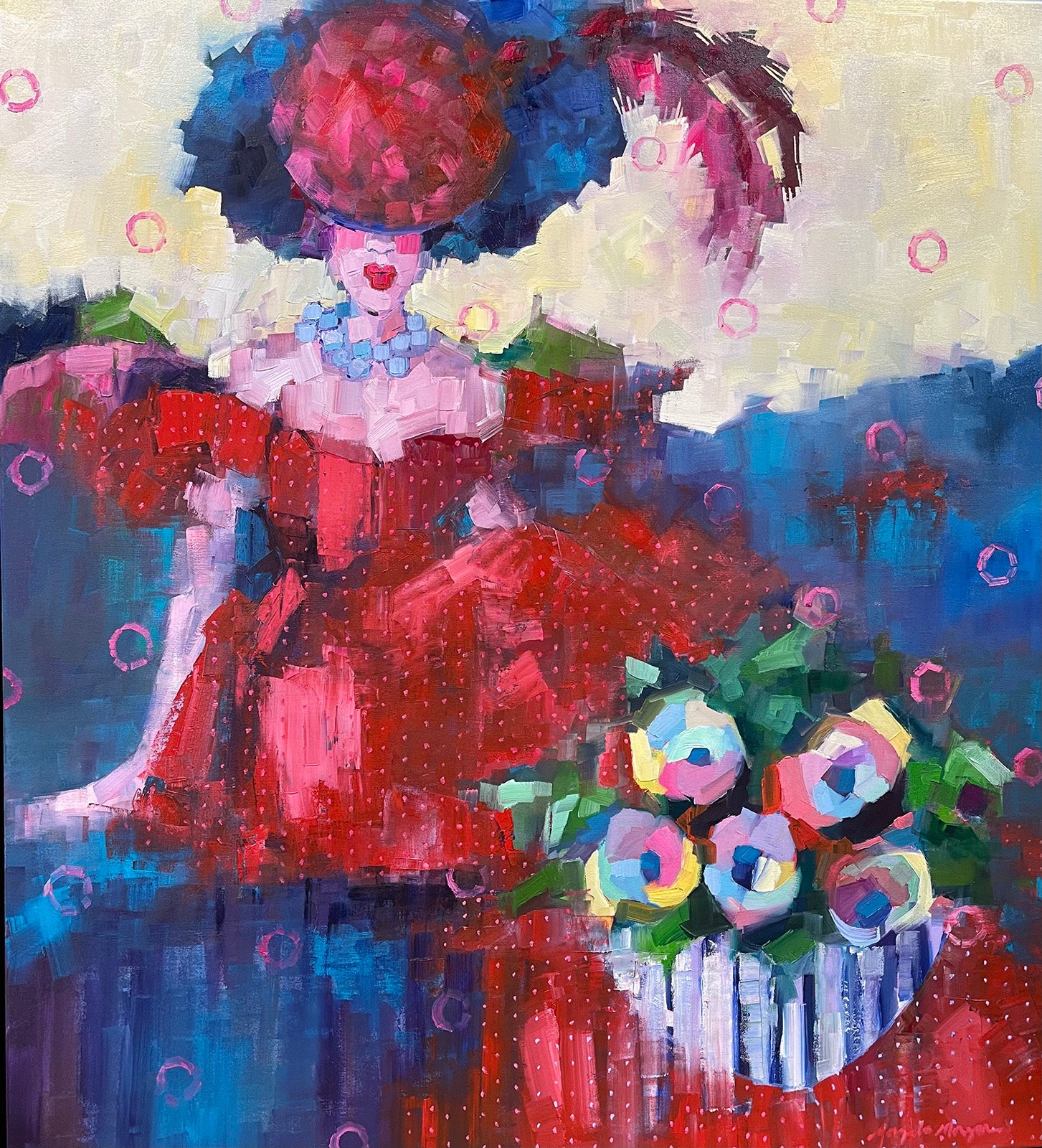 Figurative “The Poetry Of Perfume” by Angela Morgan – oil on canvas.