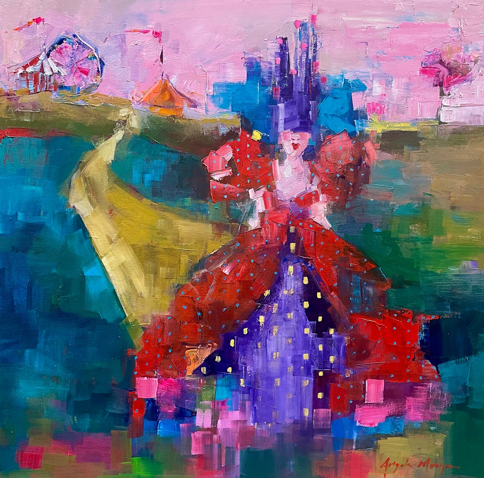 Figurative “Fair Thee Well” by Angela Morgan – oil on canvas.