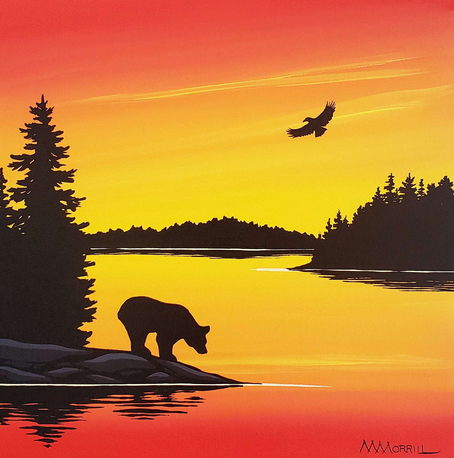 Landscape “Soar II” by Monica Morrill – acrylic on canvas.