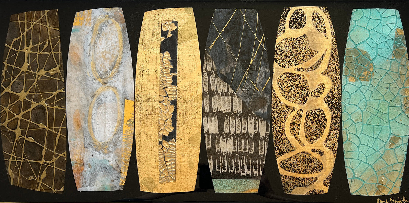 Abstracts “Empire” by Jane Monteith – mixed media and resin on panel.