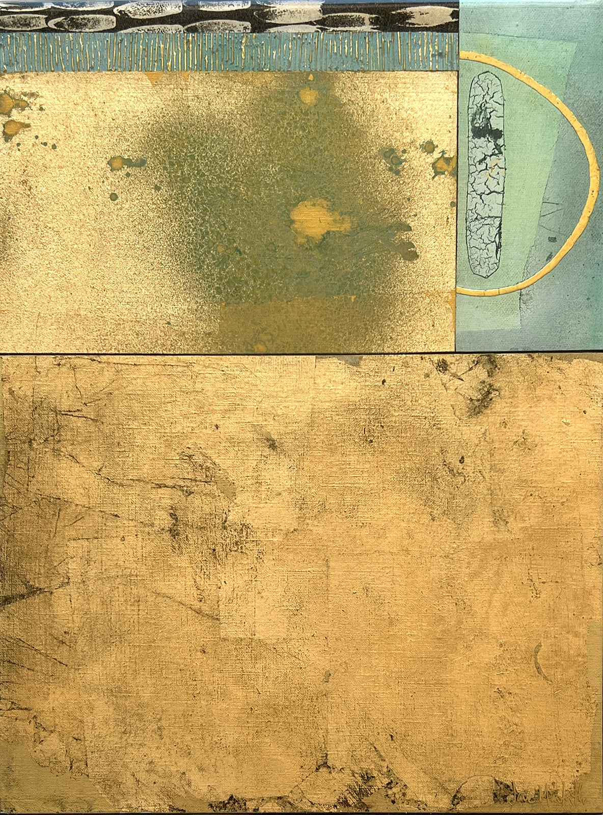 Abstracts “Layover” by Jane Monteith – mixed media and resin on panel.