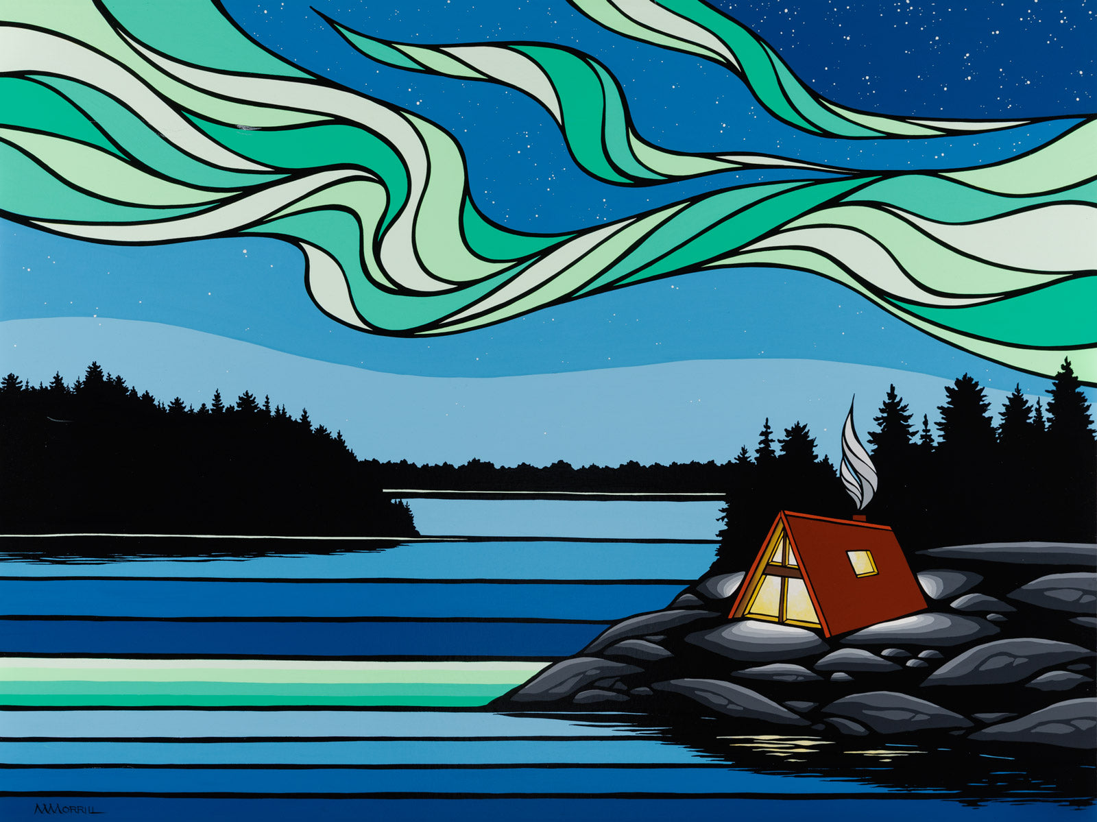 Landscape “Northern Retreat” by Monica Morrill – acrylic on canvas.