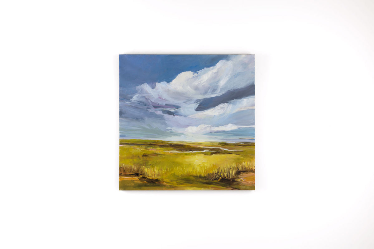 Martha Kokkinos, "September Sky," detail view, oil on canvas