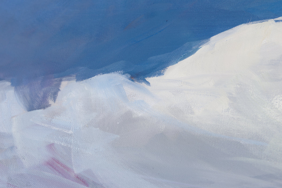 Martha Kokkinos, "September Sky," detail view, oil on canvas