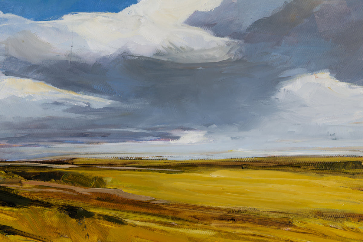 Martha Kokkinos, "September Gold," detail view, oil on canvas