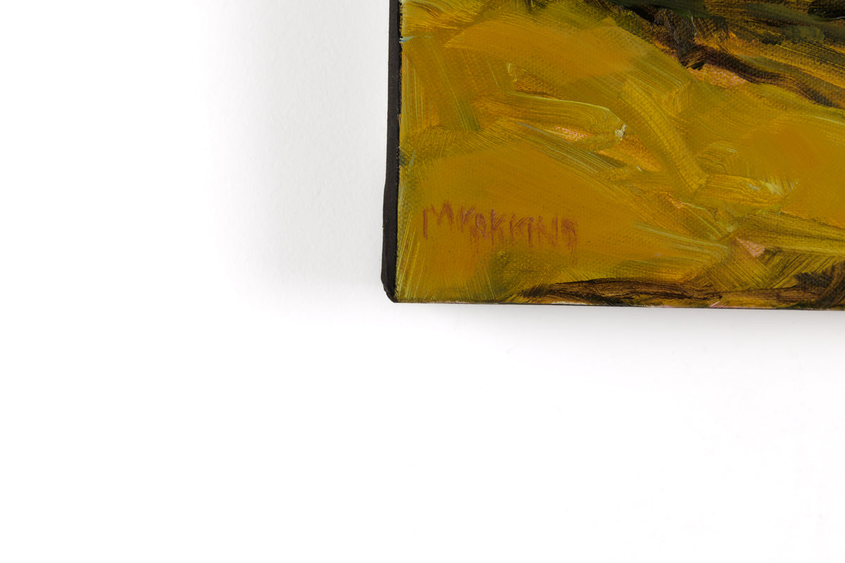 Martha Kokkinos, "September Gold," detail view, oil on canvas