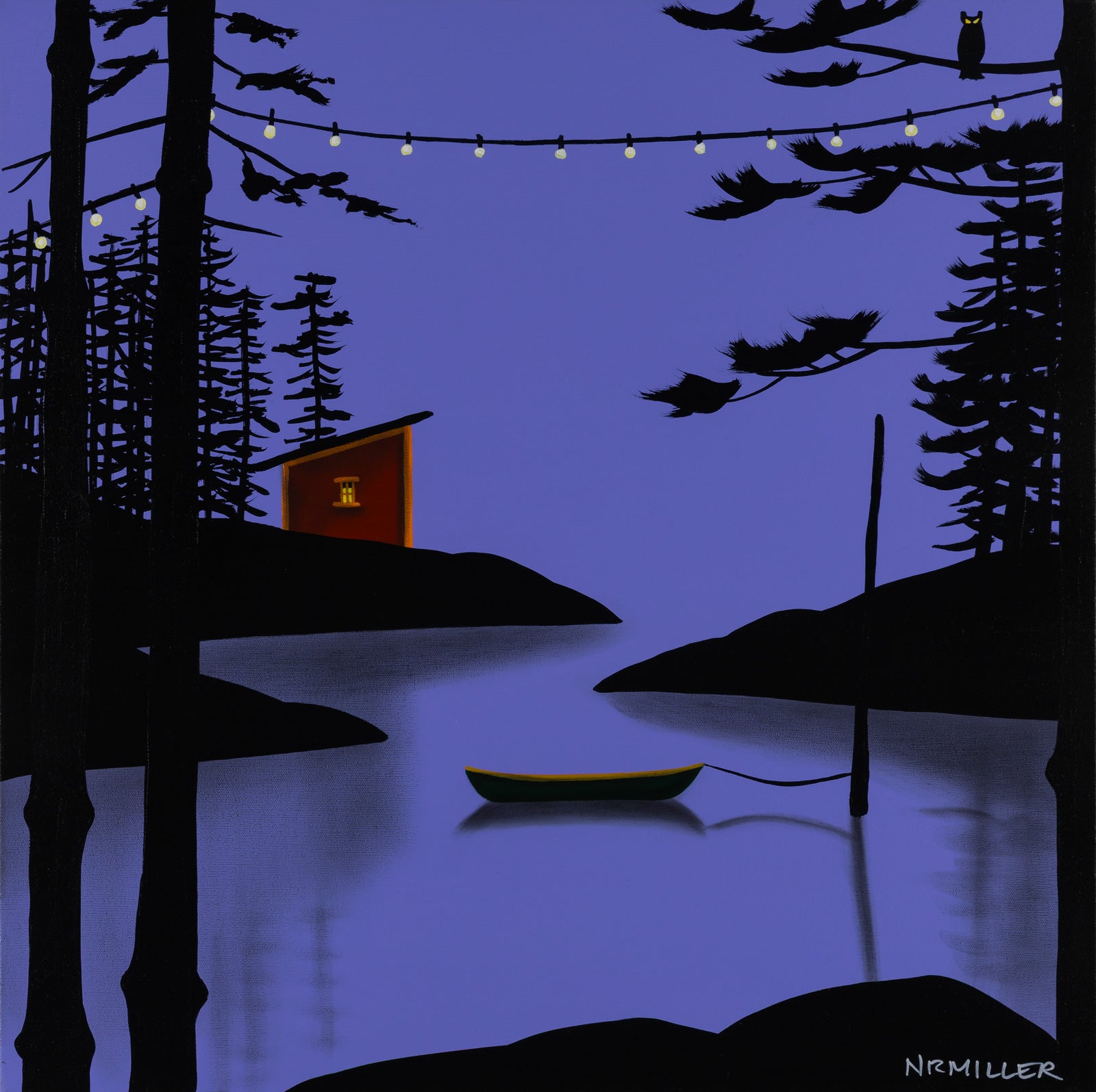 Landscape “Waiting On The Moon” by Natasha Miller – acrylic & charcoal on canvas.