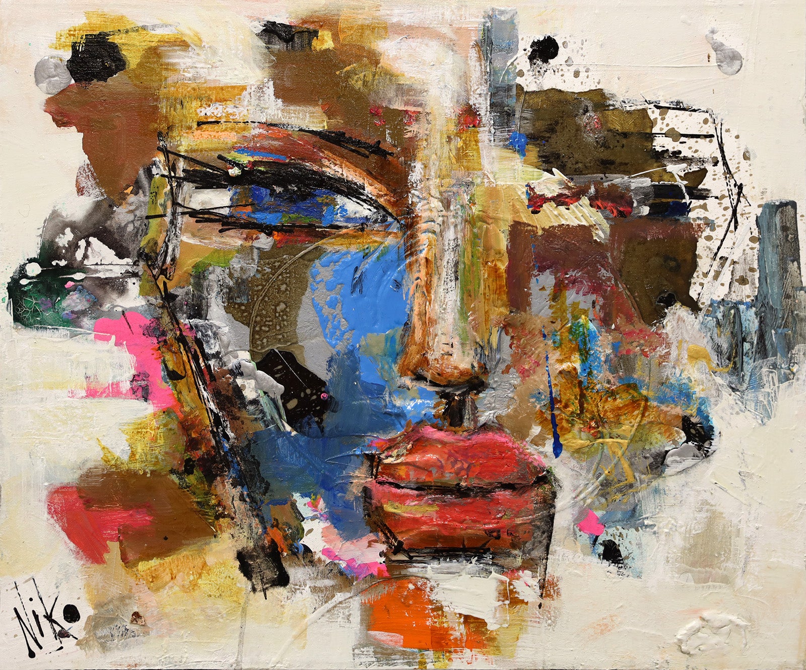 Figurative “Neo-Idealism” by Niko – mixed media on canvas.