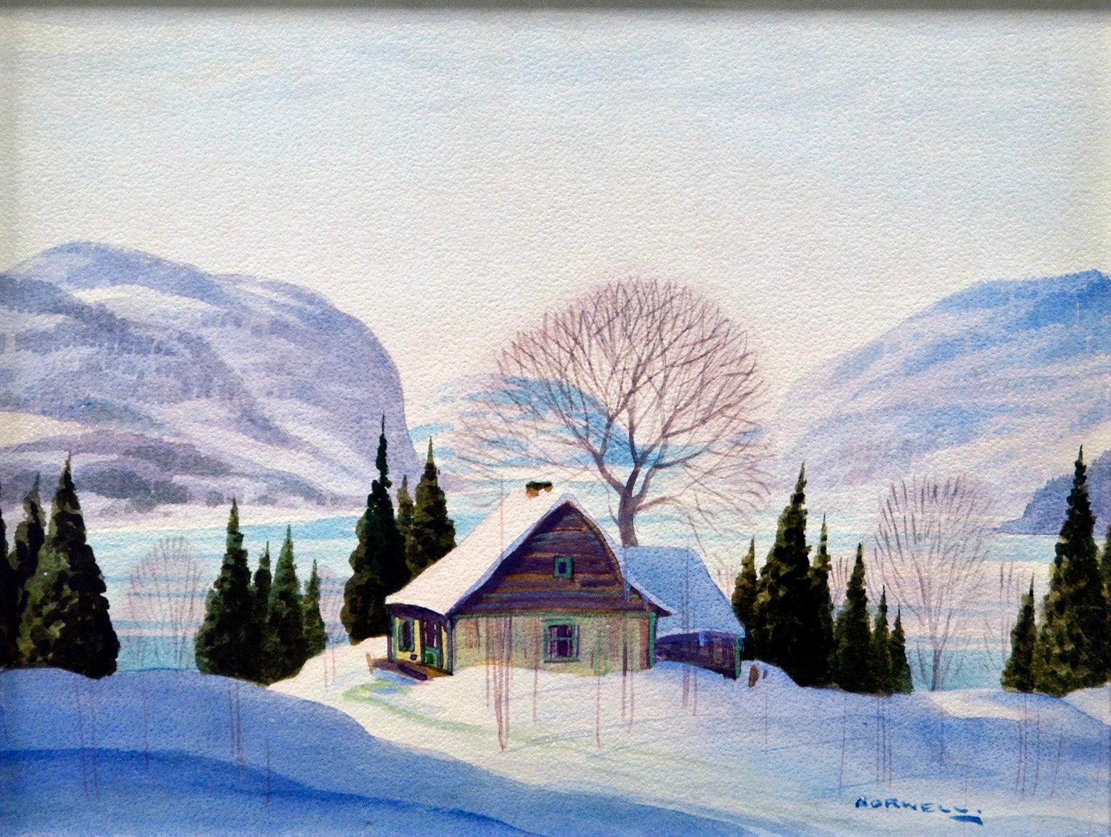 Landscape “In The Mountains” by Graham Norwell – watercolour on paper.