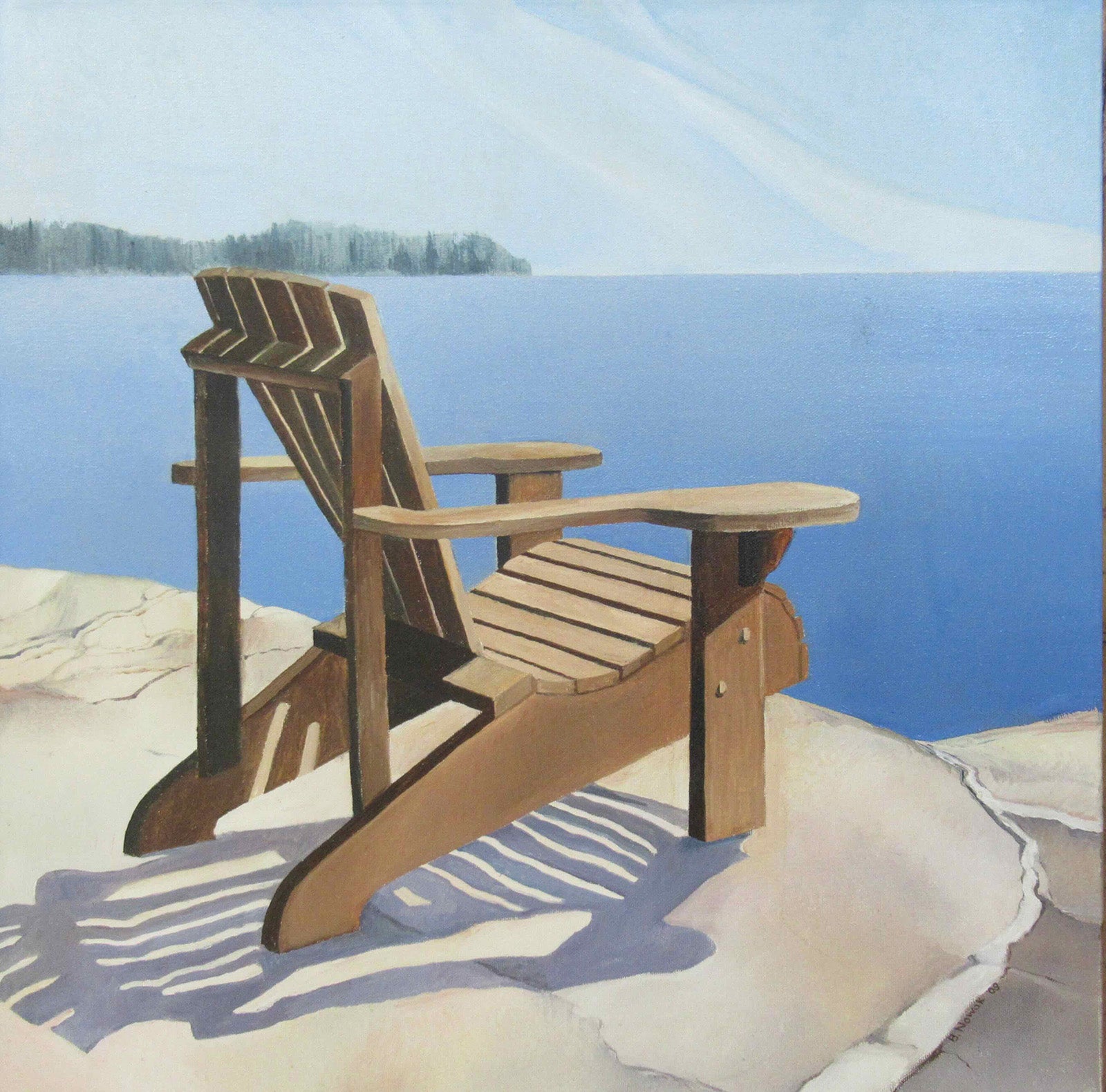 Seascape & Water “Summer Chair: West” by Brigitte Nowak – oil on canvas.