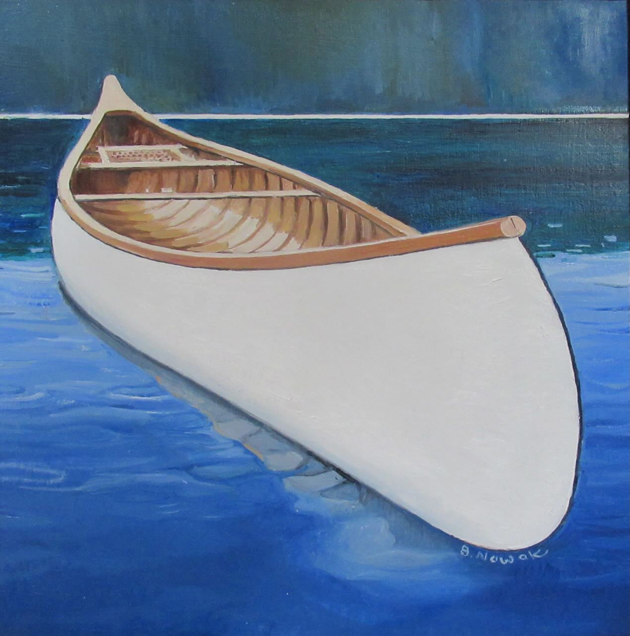 Seascape & Water “Calm & Close” by Brigitte Nowak – oil on panel.