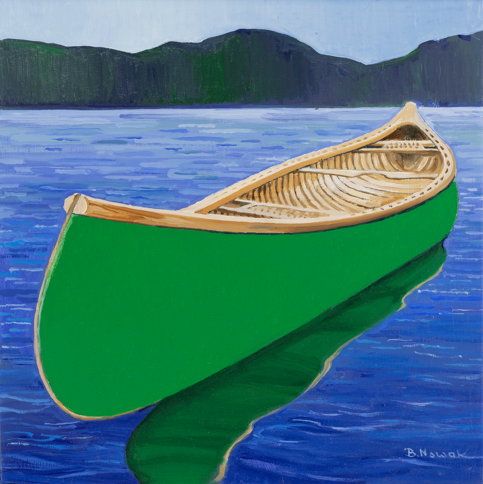 Seascape & Water “Ghost Lake Emerald” by Brigitte Nowak – oil on panel.