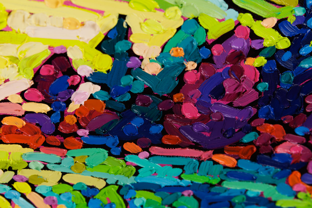 Noémie L. Côté, "The Valley in Splendour," detail view, oil on canvas