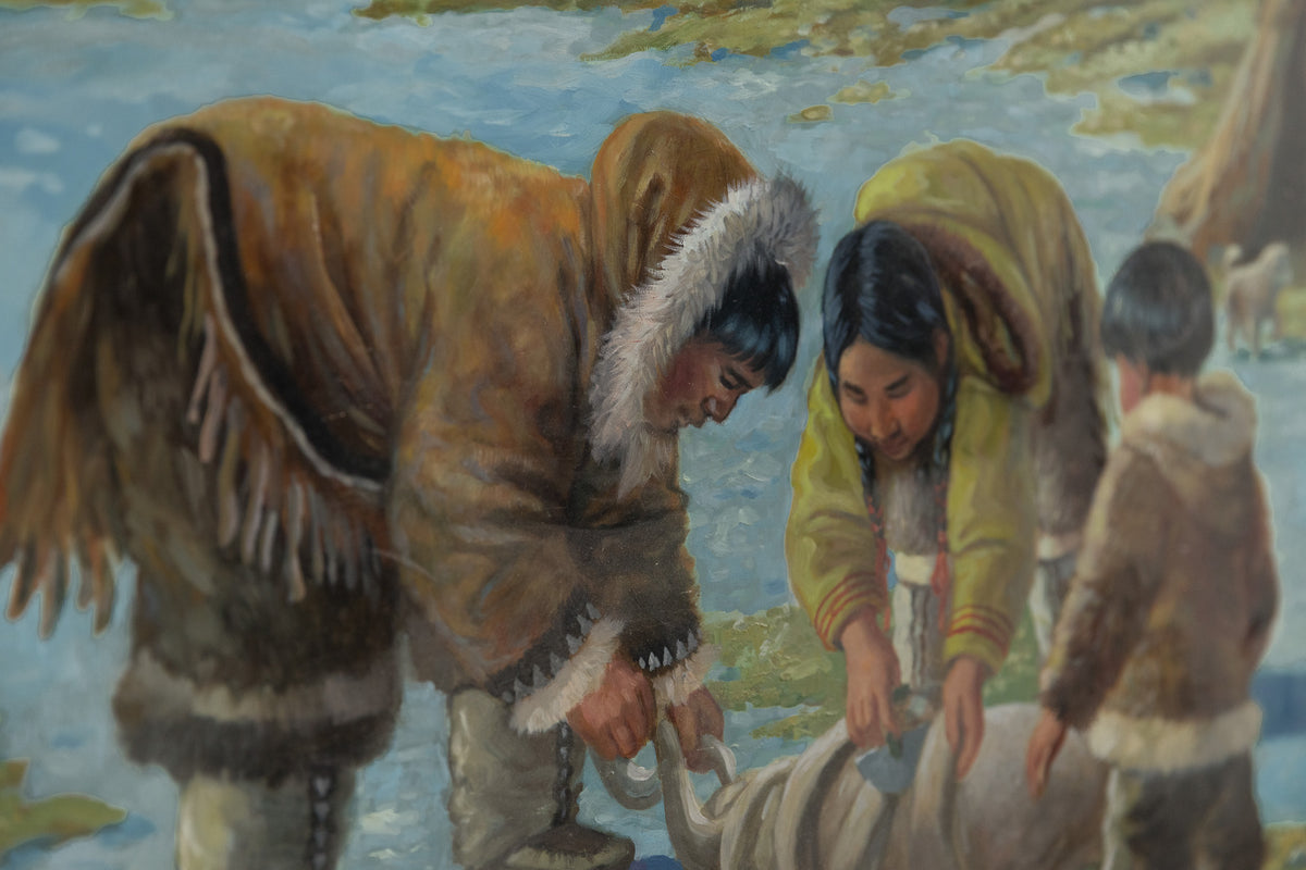 Nori Peter, "At The Campsite, Canadian Arctic," detail view, oil on panel