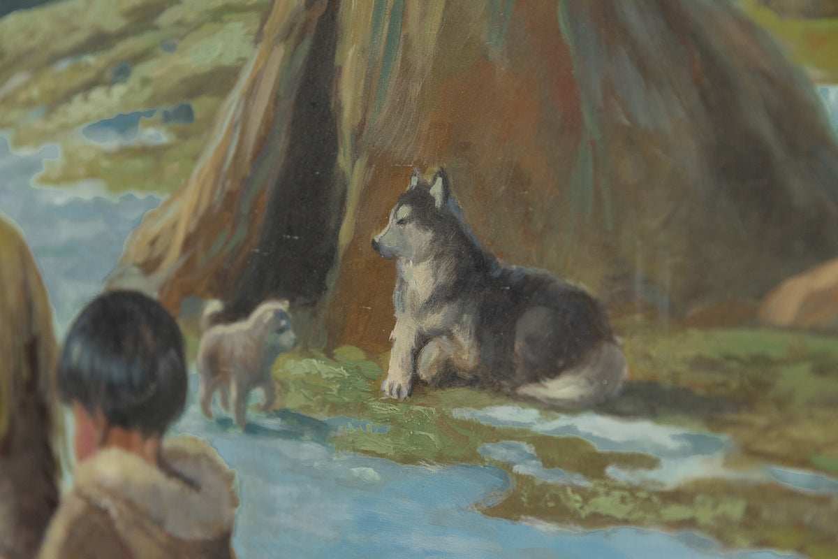 Nori Peter, "At The Campsite, Canadian Arctic," detail view, oil on panel