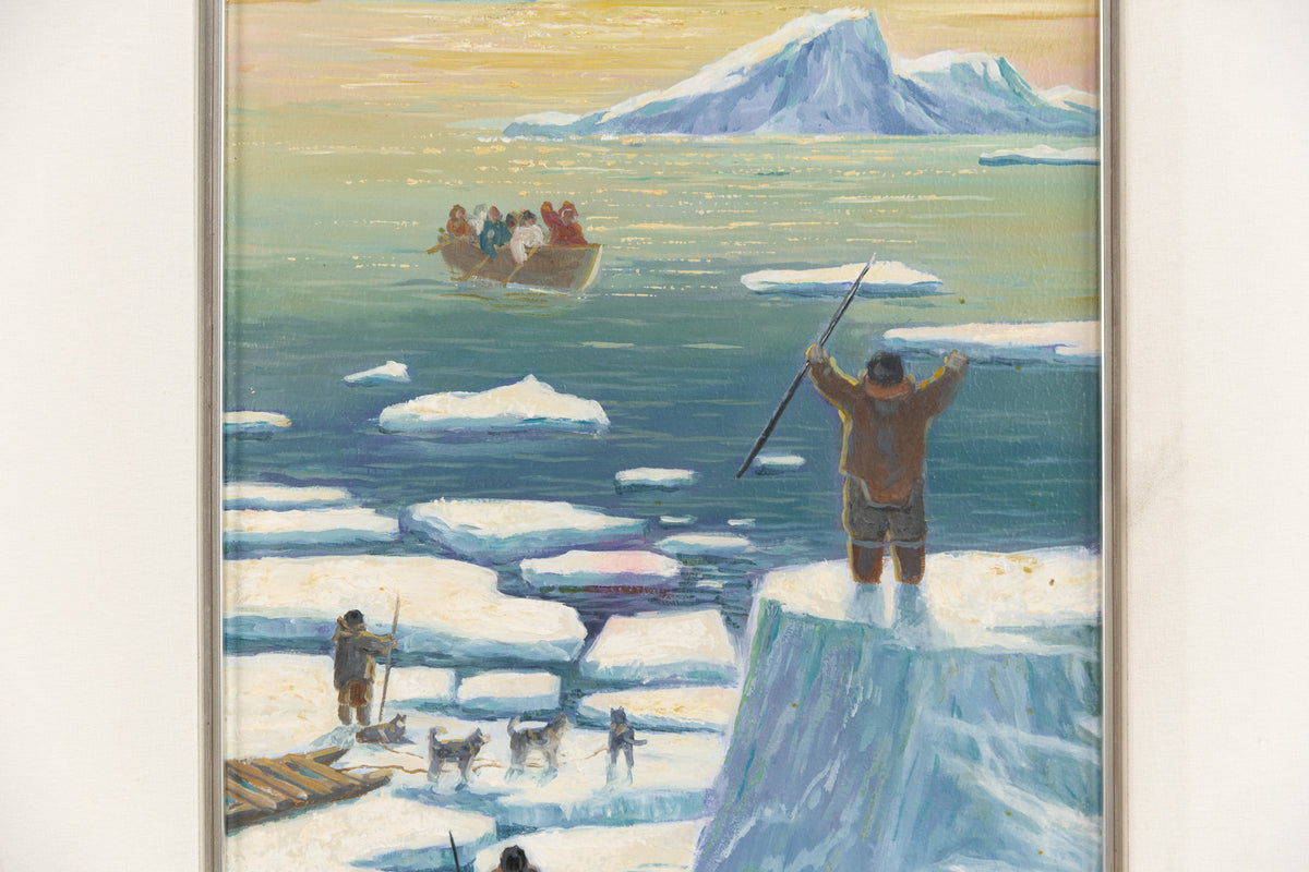 Nori Peter, "Return Of The Fishermen," detail view, oil on panel