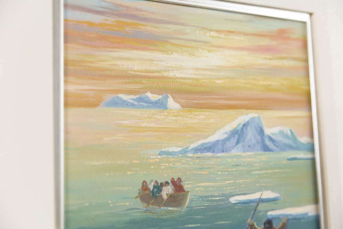 Nori Peter, "Return Of The Fishermen," detail view, oil on panel