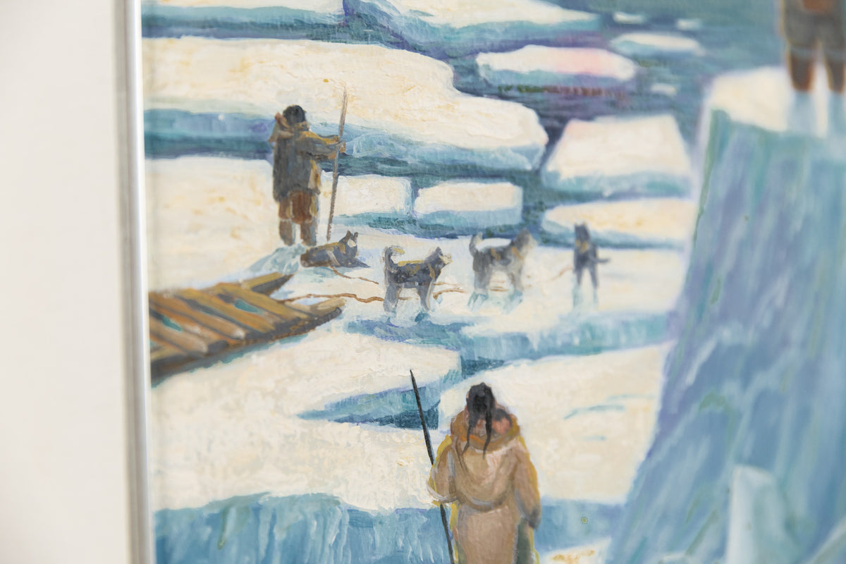 Nori Peter, "Return Of The Fishermen," detail view, oil on panel