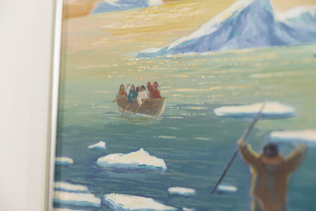 Nori Peter, "Return Of The Fishermen," detail view, oil on panel