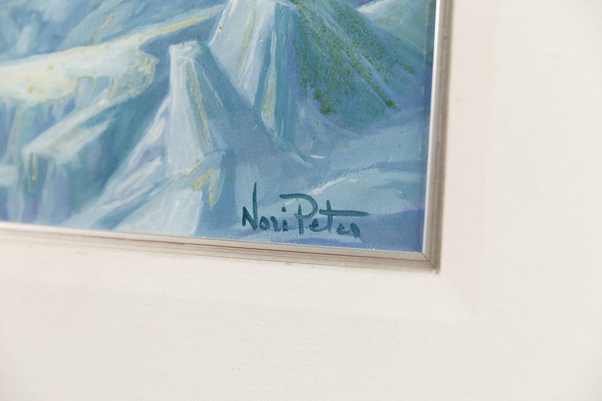 Nori Peter, "Return Of The Fishermen," detail view, oil on panel