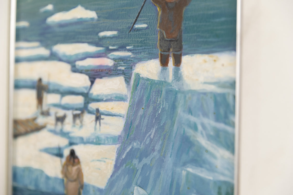 Nori Peter, "Return Of The Fishermen," detail view, oil on panel