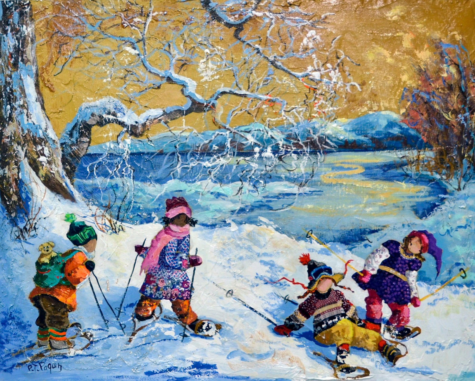 Children “La Quatuor” by Pauline Paquin – acrylic on panel.