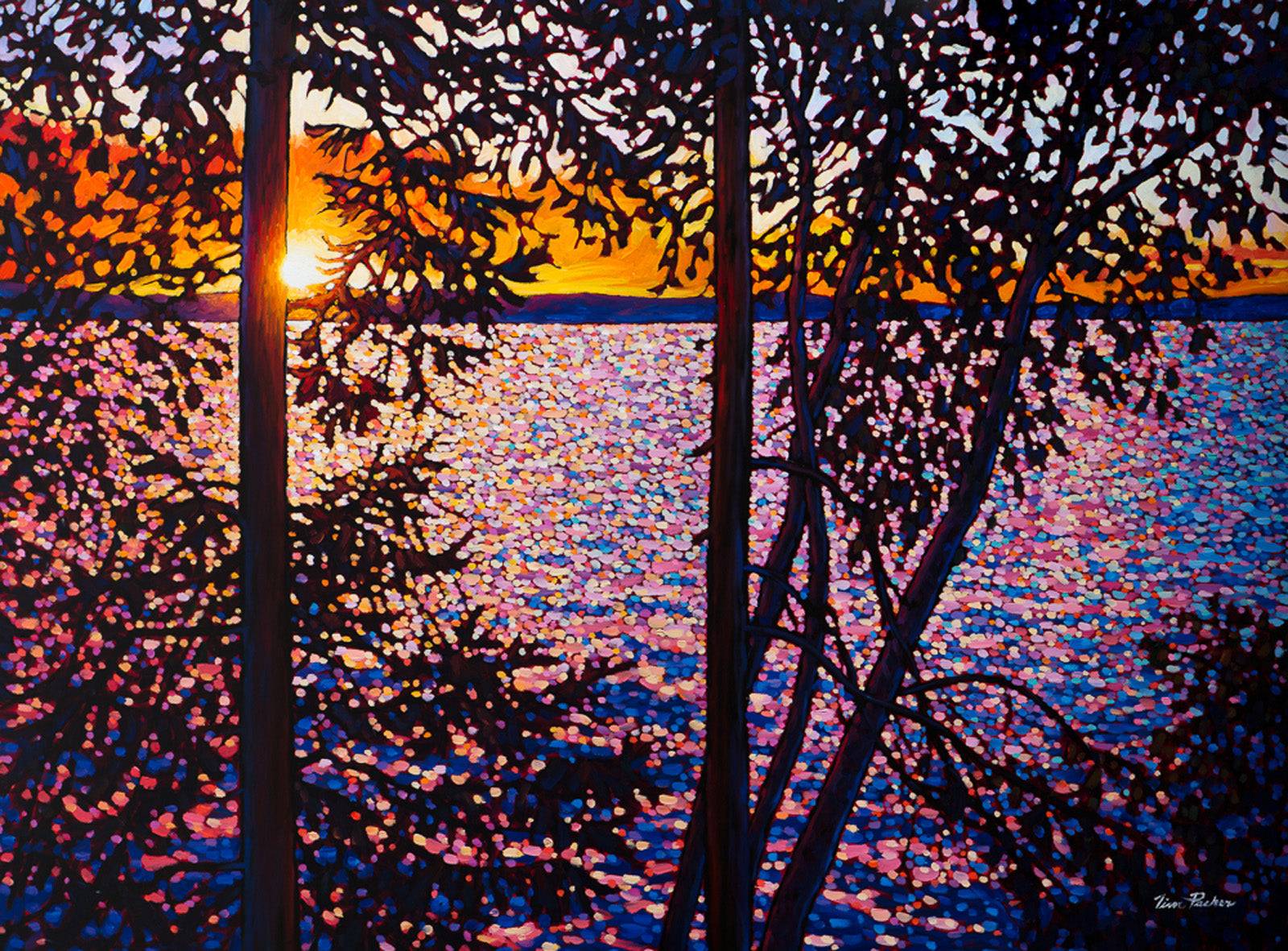 Landscape “Morning Sun, Batchewana Bay” by Tim Packer – giclee on canvas.