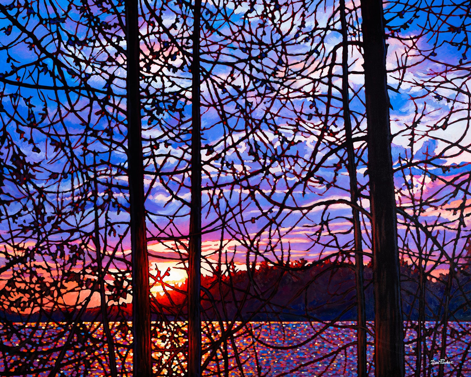 Landscape “Night Falls Algoma” by Tim Packer – giclee on canvas.