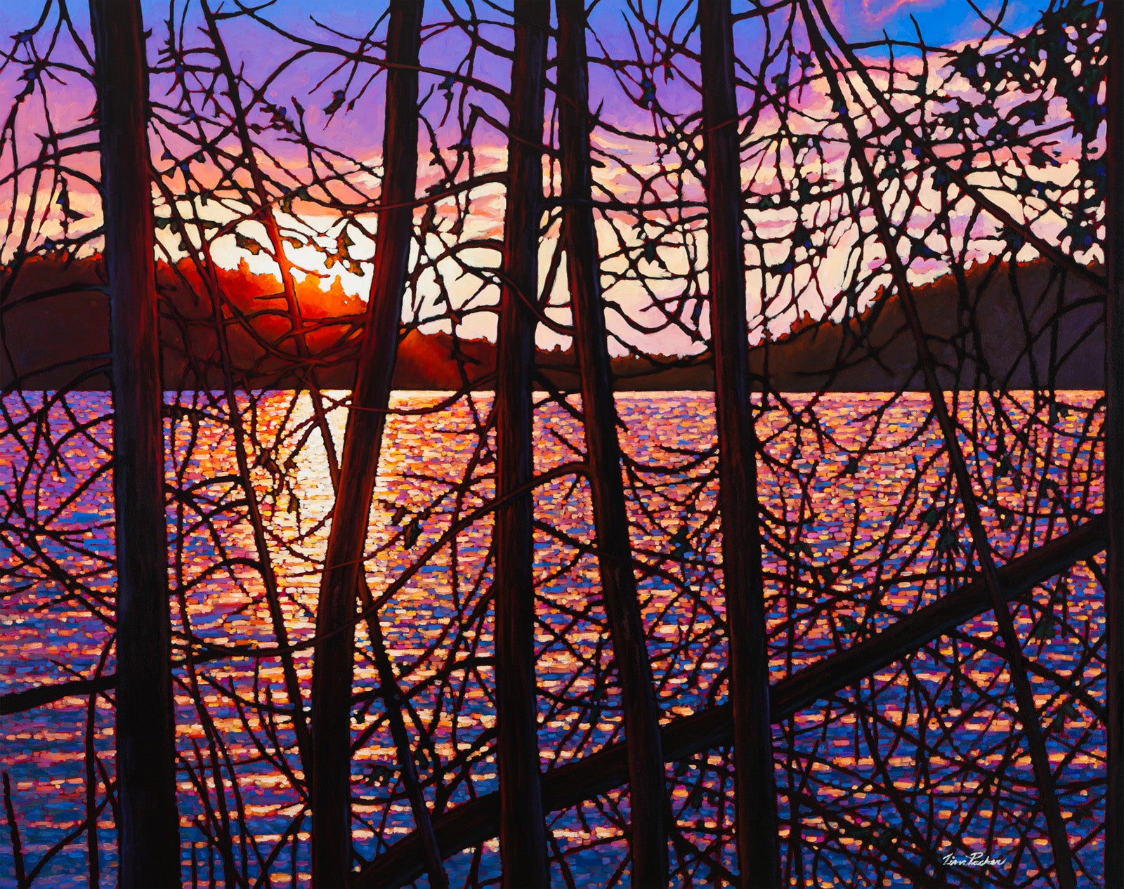 Landscape “Days End Trapper's Trail” by Tim Packer – giclee on canvas.