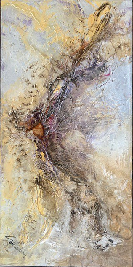 Abstracts “Summer Breeze” by Sophia Paleotheodoros – mixed media and resin on canvas.
