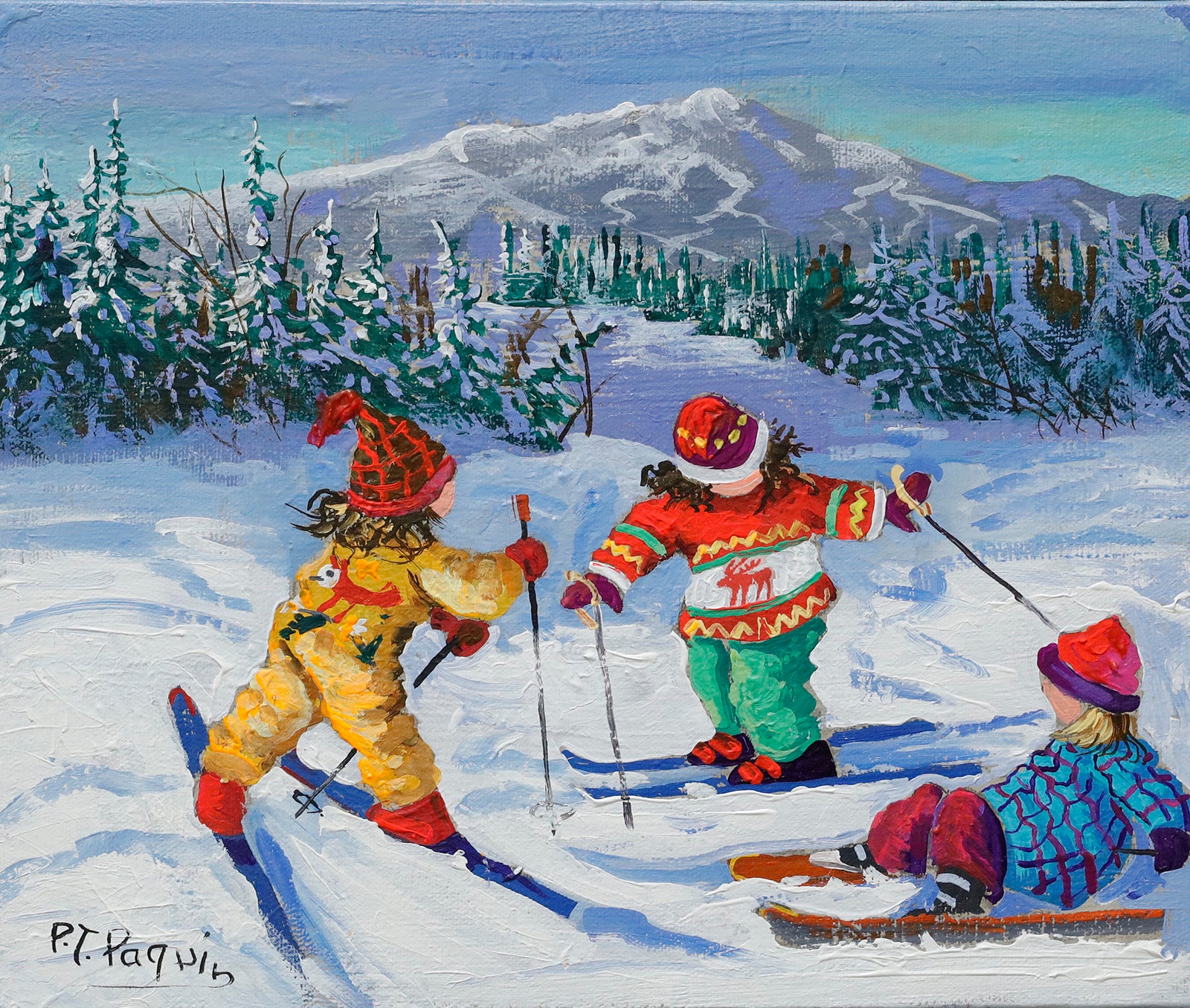 Children “On Se Releve” by Pauline Paquin – acrylic on canvas.